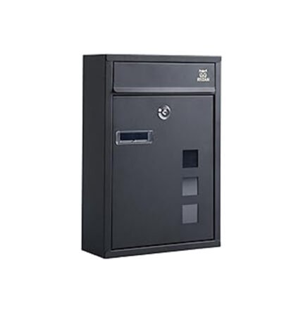 RYZAN Modern Delivery Steel Post Box Wall Mounted Mailbox Letterbox with Nameplate for External Use Lockable Weatherproof Easy to Install 8.5 x 21.5 x 32 cm Outdoor Post Mail Holder with Keys