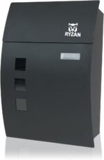 Tall black parcel delivery and mailbox combination unit