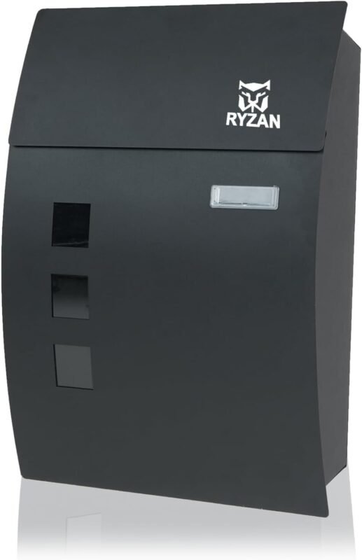 Tall black parcel delivery and mailbox combination unit
